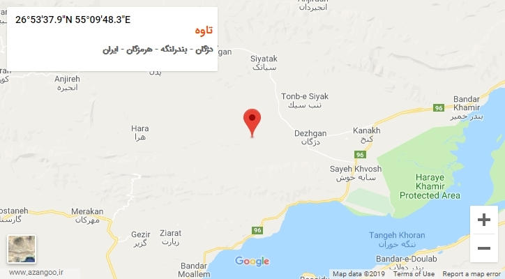 روستای تاوه بر روی نقشه