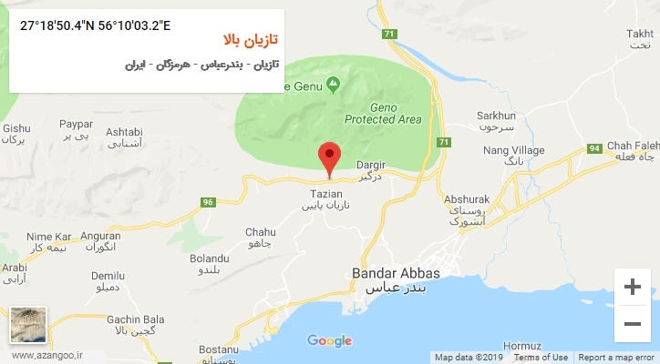 روستای تازیان بالا بر روی نقشه