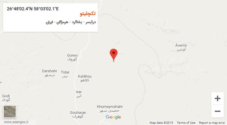 روستای تکچلیتو بر روی نقشه