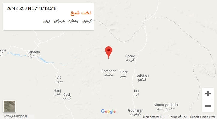 روستای تخت شیخ بر روی نقشه