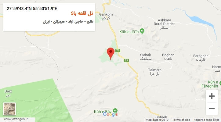 روستای تل قلعه بالا بر روی نقشه