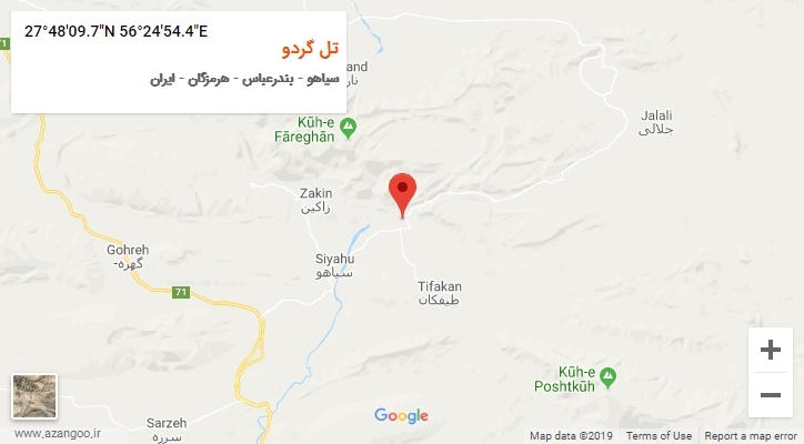 روستای تل گردو بر روی نقشه