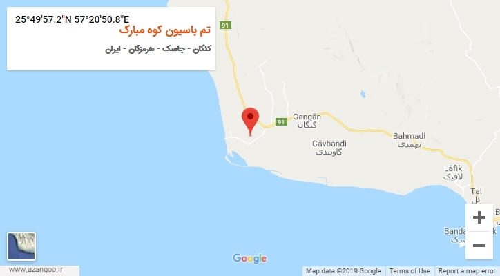 روستای تم باسیون کوه مبارک بر روی نقشه