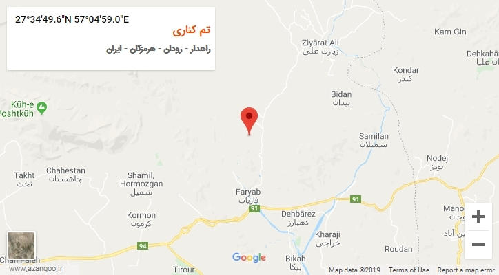 روستای تم کناری بر روی نقشه
