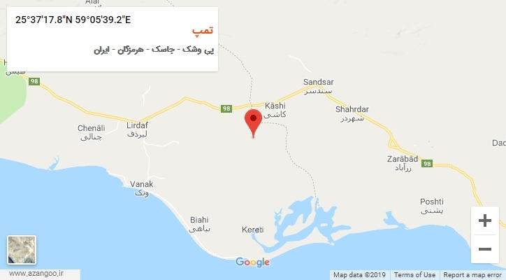 روستای تمپ بر روی نقشه