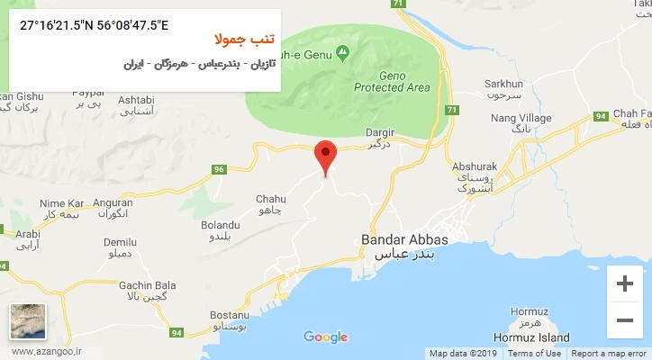 روستای تنب جمولا بر روی نقشه