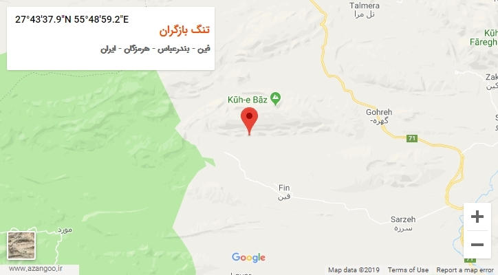 روستای تنگ بازگران بر روی نقشه