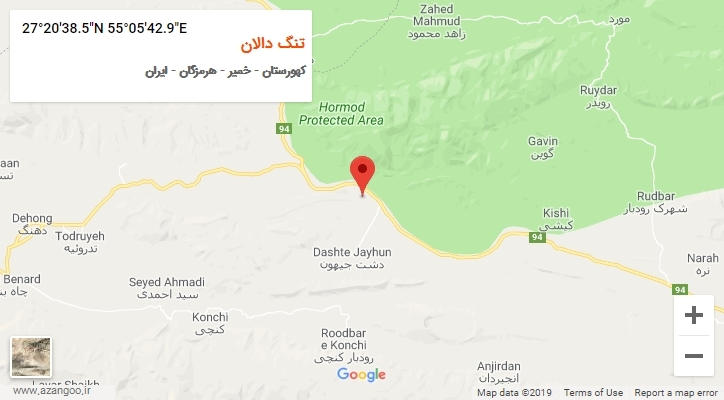 روستای تنگ دالان بر روی نقشه