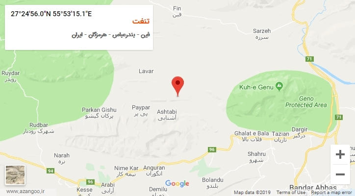 روستای تنغت بر روی نقشه