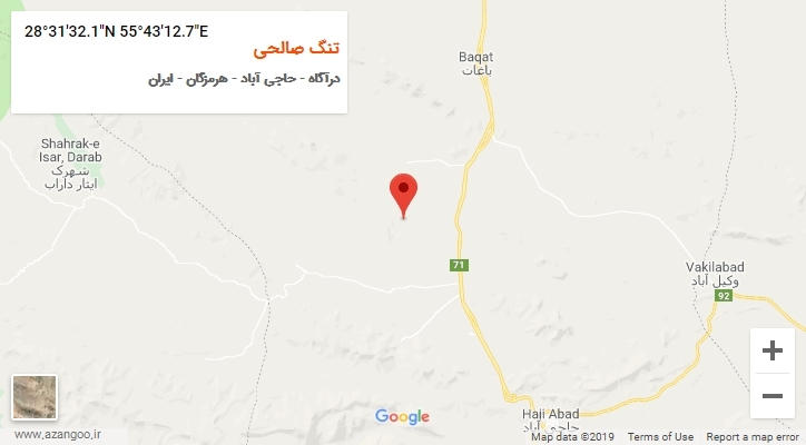 روستای تنگ صالحی بر روی نقشه