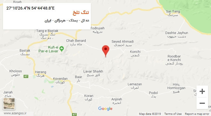 روستای تنگ تلخ بر روی نقشه