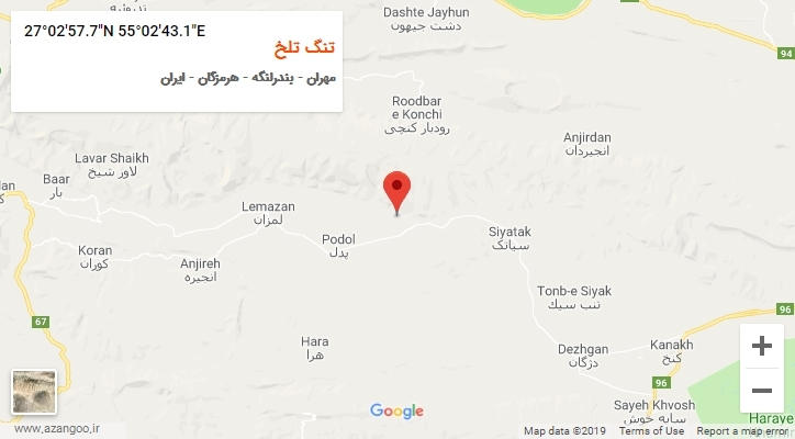 روستای تنگ تلخ بر روی نقشه