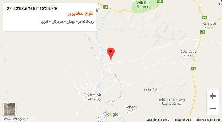 روستای طرح عشایری بر روی نقشه