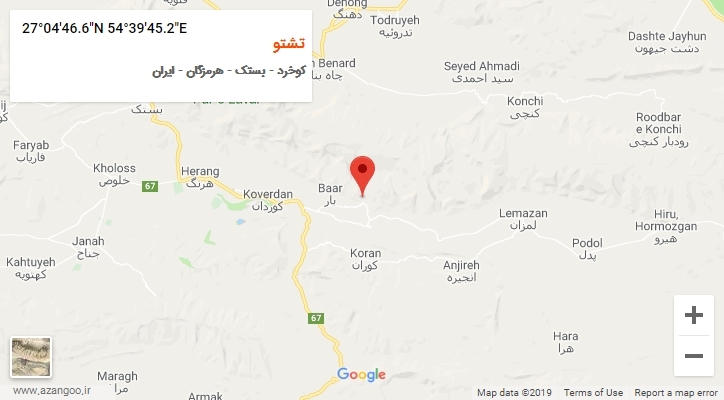روستای تشتو بر روی نقشه