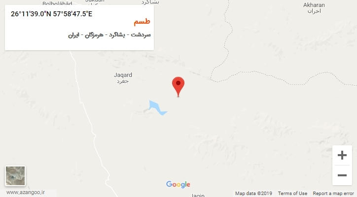 روستای طسم بر روی نقشه