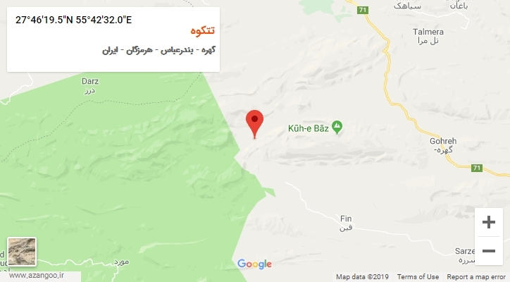 روستای تتکوه بر روی نقشه