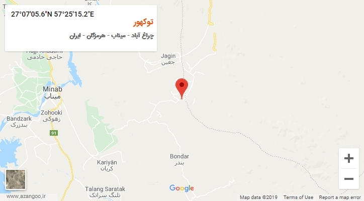 روستای توکهور بر روی نقشه