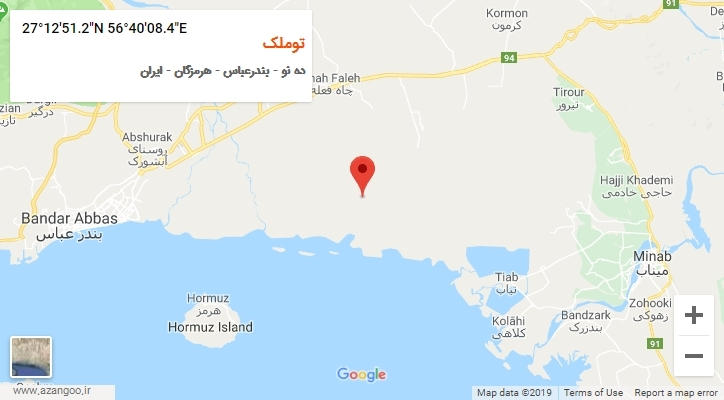 روستای توملک بر روی نقشه