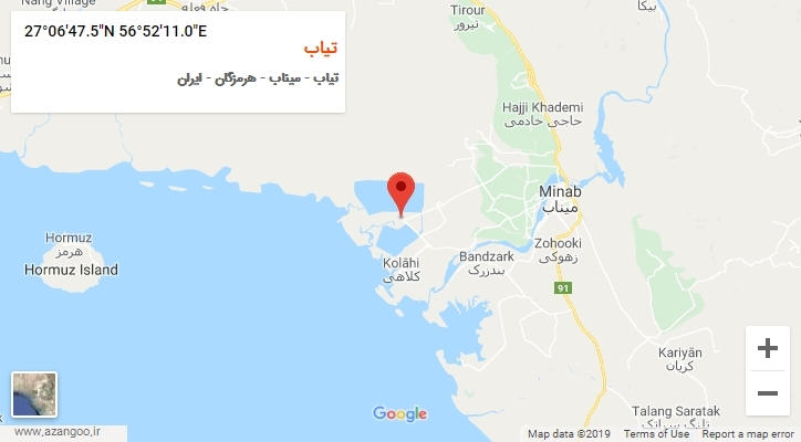 روستای تیاب بر روی نقشه