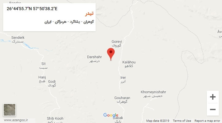 روستای تیدر بر روی نقشه