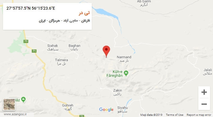 روستای تی در بر روی نقشه