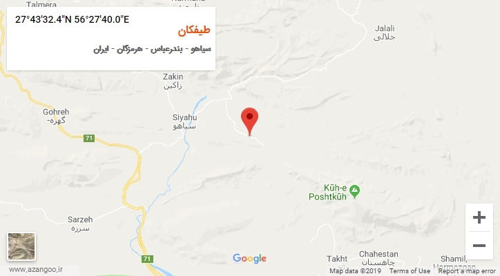 روستای طیفکان بر روی نقشه