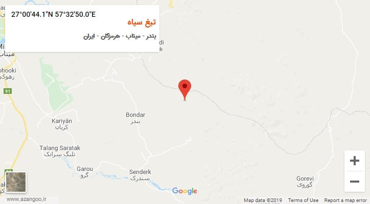روستای تیغ سیاه بر روی نقشه