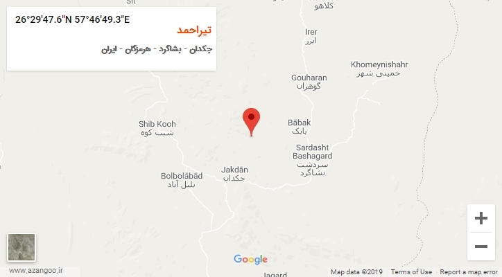 روستای تیراحمد بر روی نقشه