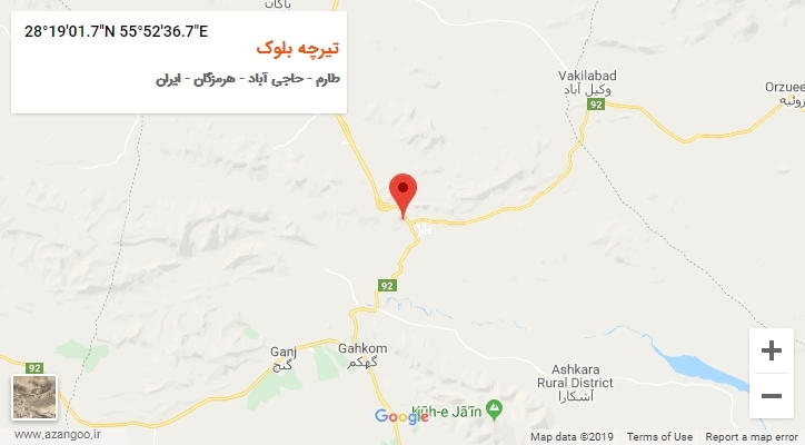 روستای تیرچه بلوک بر روی نقشه