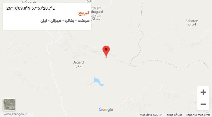 روستای تیریچ بر روی نقشه