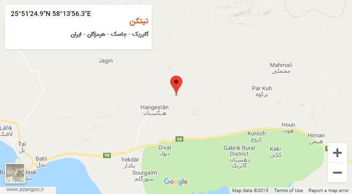 روستای تیتکن بر روی نقشه