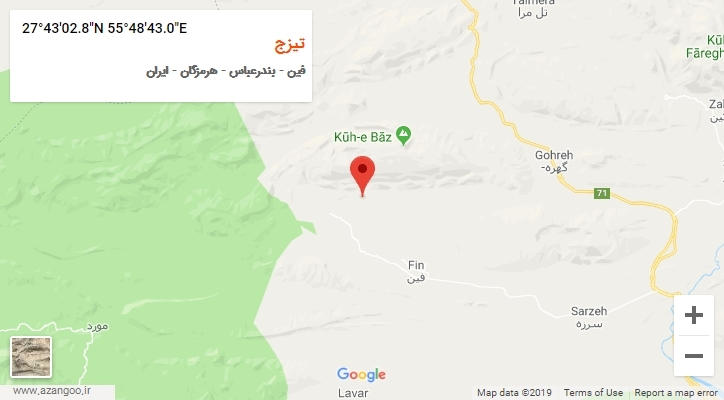 روستای تیزج بر روی نقشه