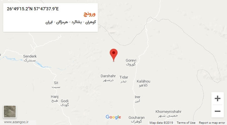 روستای ورونچ بر روی نقشه