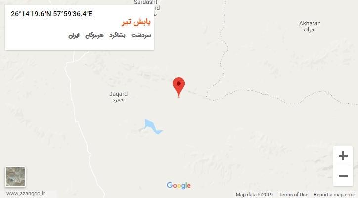 روستای یابش تیر بر روی نقشه
