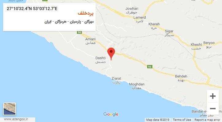 روستای یردخلف بر روی نقشه