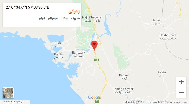 روستای زهوکی بر روی نقشه