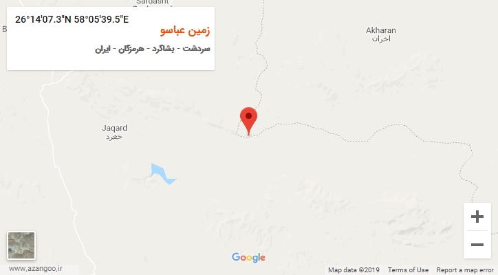 روستای زمین عباسو بر روی نقشه
