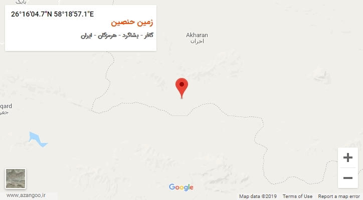 روستای زمین حنصین بر روی نقشه