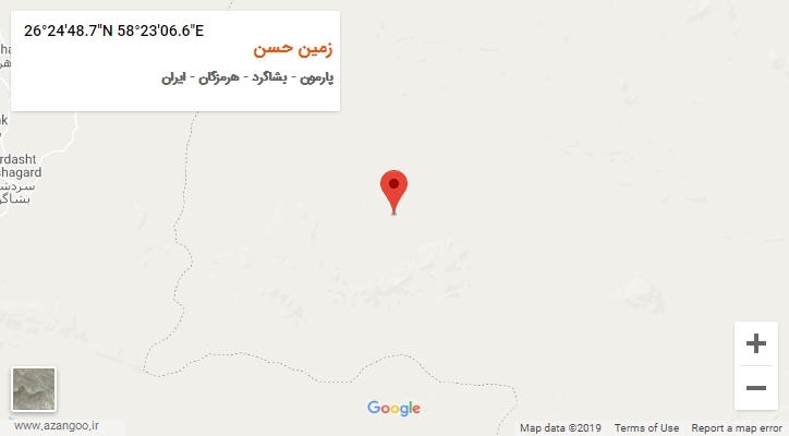 روستای زمین حسن بر روی نقشه