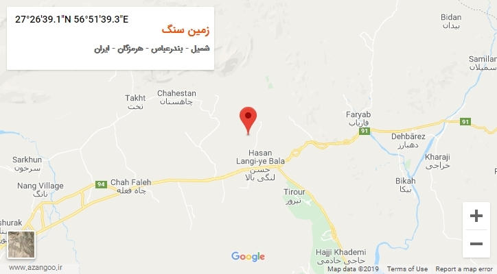 روستای زمین سنگ بر روی نقشه