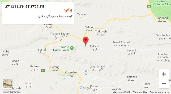 روستای زنگارد بر روی نقشه