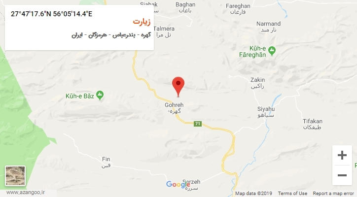 روستای زیارت بر روی نقشه