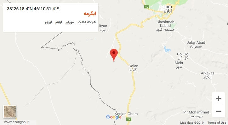 روستای ابگرمه بر روی نقشه