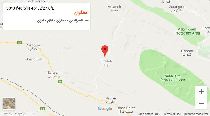 روستای اهنگران بر روی نقشه