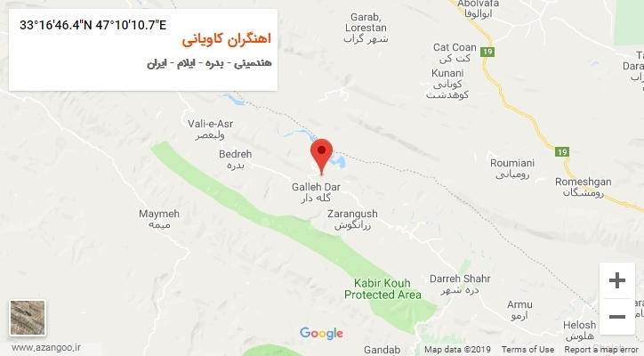 روستای اهنگران کاویانی بر روی نقشه