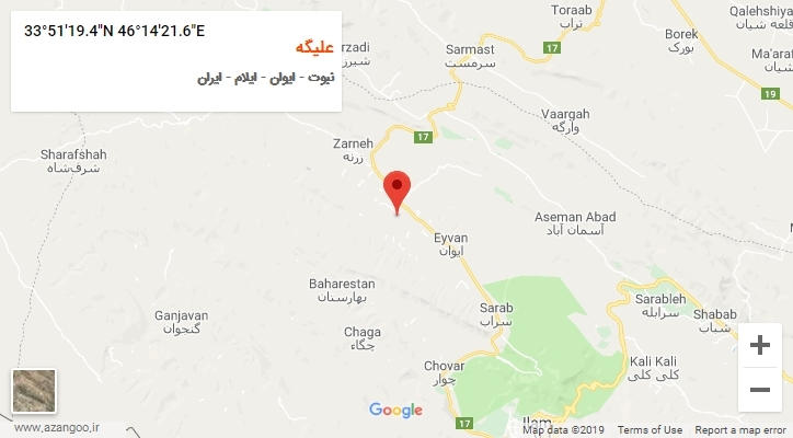 روستای علیگه بر روی نقشه