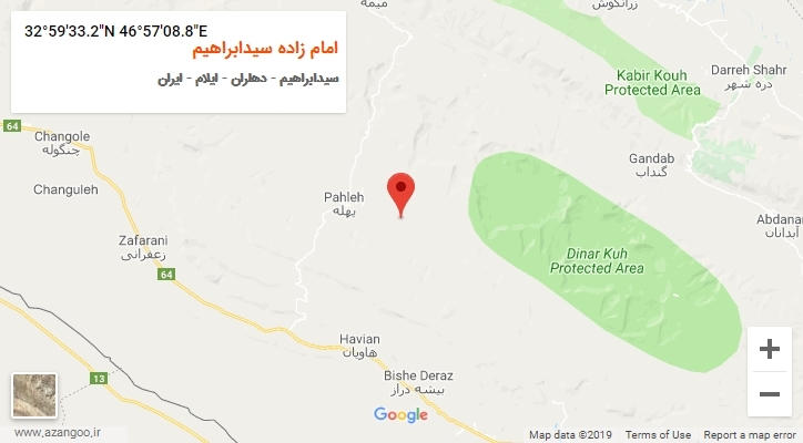 روستای امام زاده سیدابراهیم بر روی نقشه