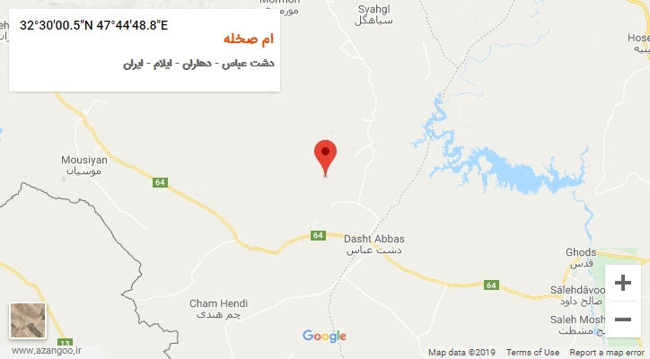 روستای ام صخله بر روی نقشه