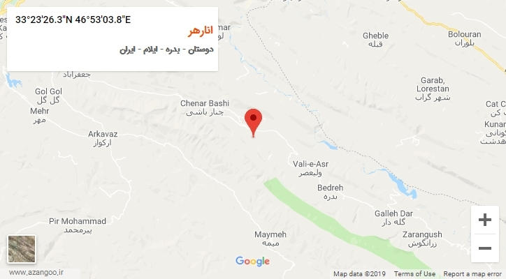 روستای انارهر بر روی نقشه