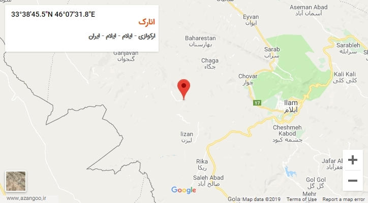 روستای انارک بر روی نقشه